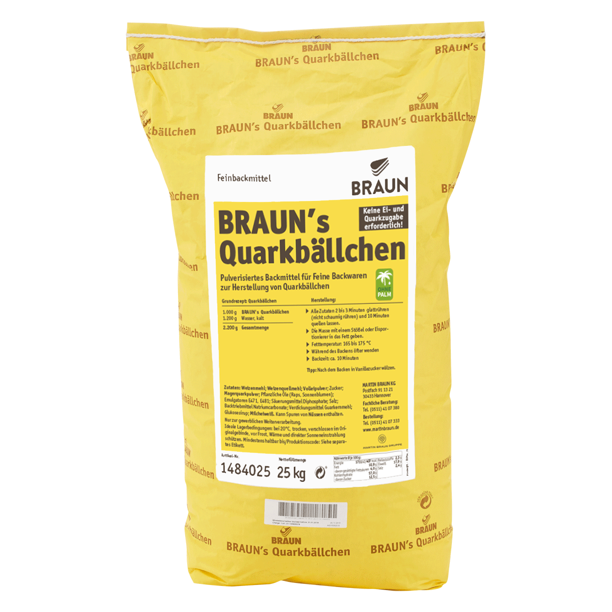 BRAUNs Quarkbällchen 25 kg BRAUNs Quarkbällchen 25 kg